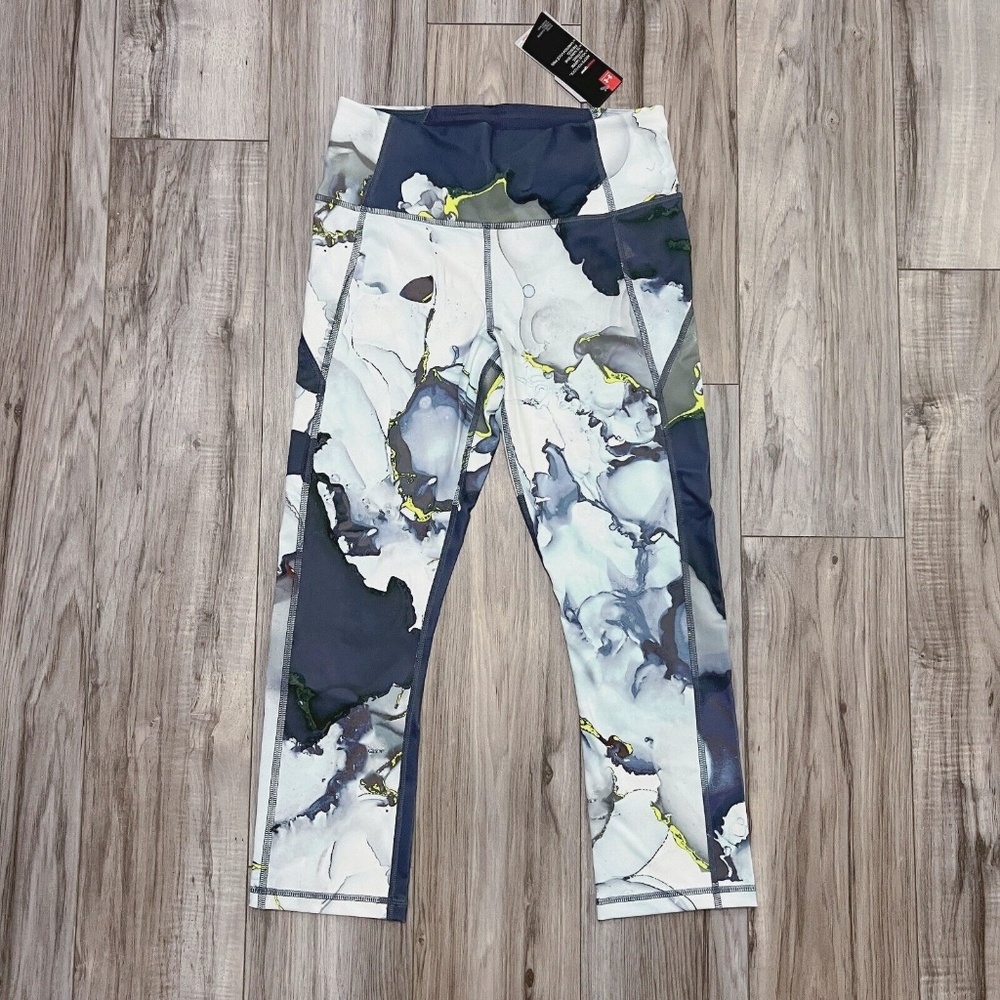 Under Armour Women HeatGear Training Crop Tight 1320551-497 Blue Ink NWT Size M